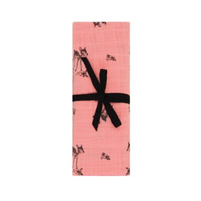 lange-bianca-faon-bambi-pink lange bavoir tour de cou essuie tout coton bio