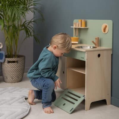 cuisine enfant jouet en bois trixie avec dinette renard