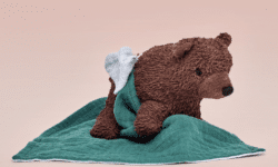 doudou ours avec doudou lange coton cadeau bebe naissance