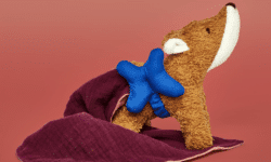 doudou renard avec doudou lange coton cadeau bebe naissance