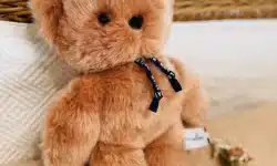doudou peluche fabrication france ours bleu made in france le petit frenchie 30 cm