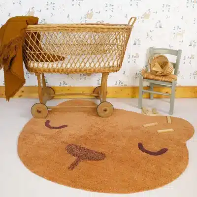 tapis ourson tisse mains chambre bebe enfant