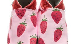Merry_Berry_Strawberry chaussons bebe enfants cuir naturel inch blue