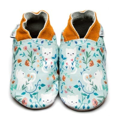 chaussons enfant chat en cuir non traite made in pays de galles