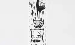 fabric-growth-chart-nursery-kids-room-woodland toise coton bio wee gallery