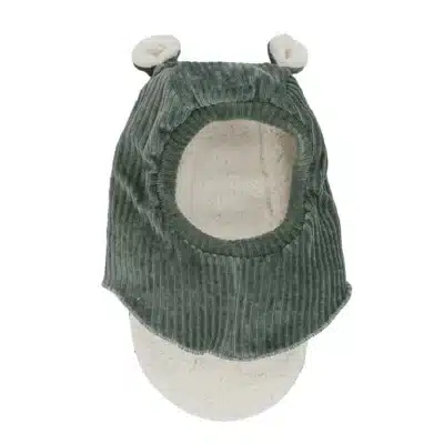 Rien que des bêtises : cagoule velours verte kaki