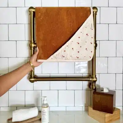 Mellipou : cape de bain bébé noisette