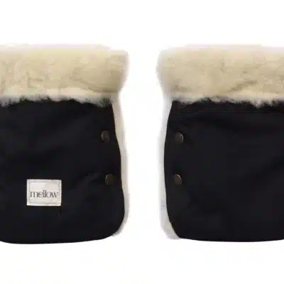 Mellow : gants de poussettes blanc cassés et noirs