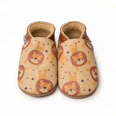 Inch blue : chaussons en cuir Lions