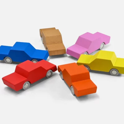Waytoplay : voiture en bois back and forth rouge, bois ou rose