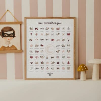 Affiche à tamponner Les Petites Dates : mes premières fois, souris poudre