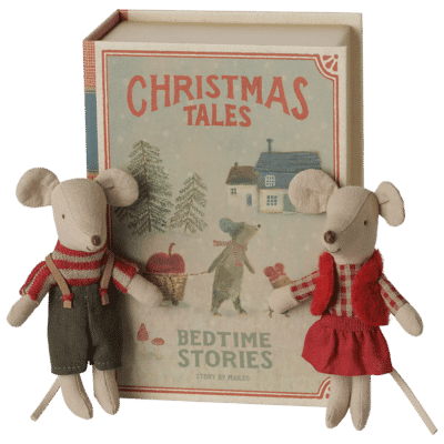 Maileg : Jumeaux souris de Noël dans leur coffret livre