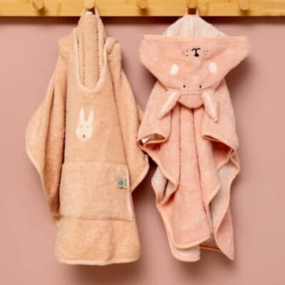 Trixie : cape de bain bébé 75 x 75 cm modèle lapin